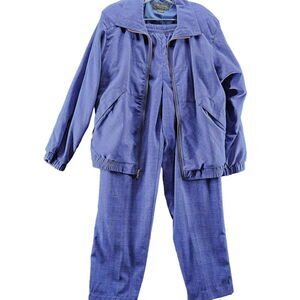 Gallery Sport Womens 2 Piece Jacket And Pants Blue Size Small 100% Polyester